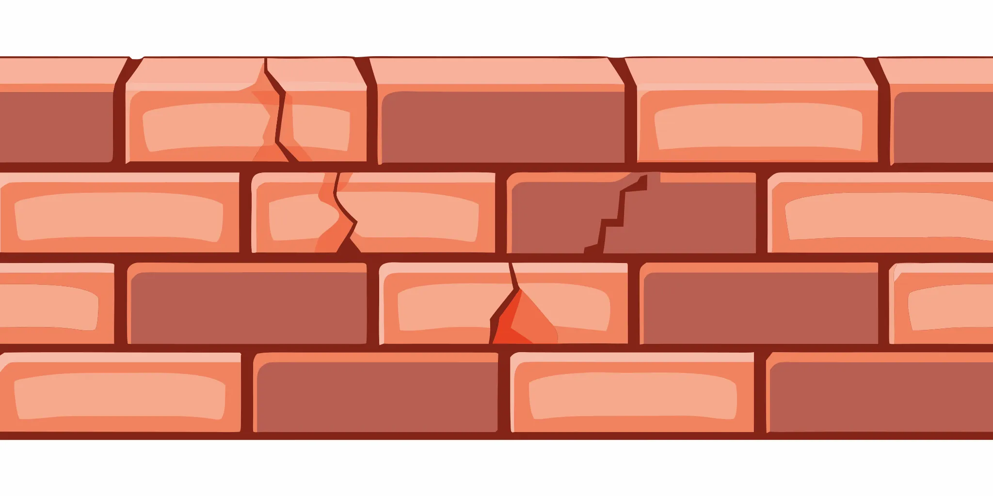 Cracked and crumbling mortar joints that need attention