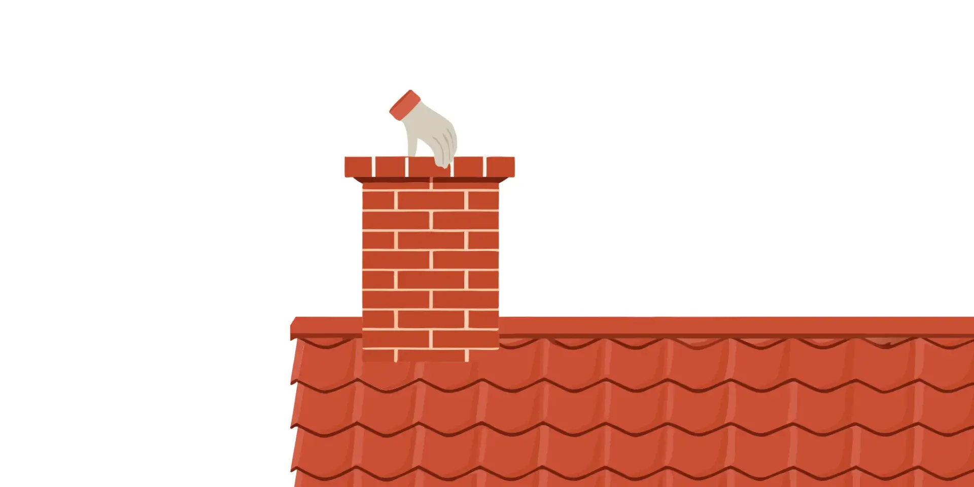 A hand inspecting damaged mortar on a brick chimney that requires repointing.