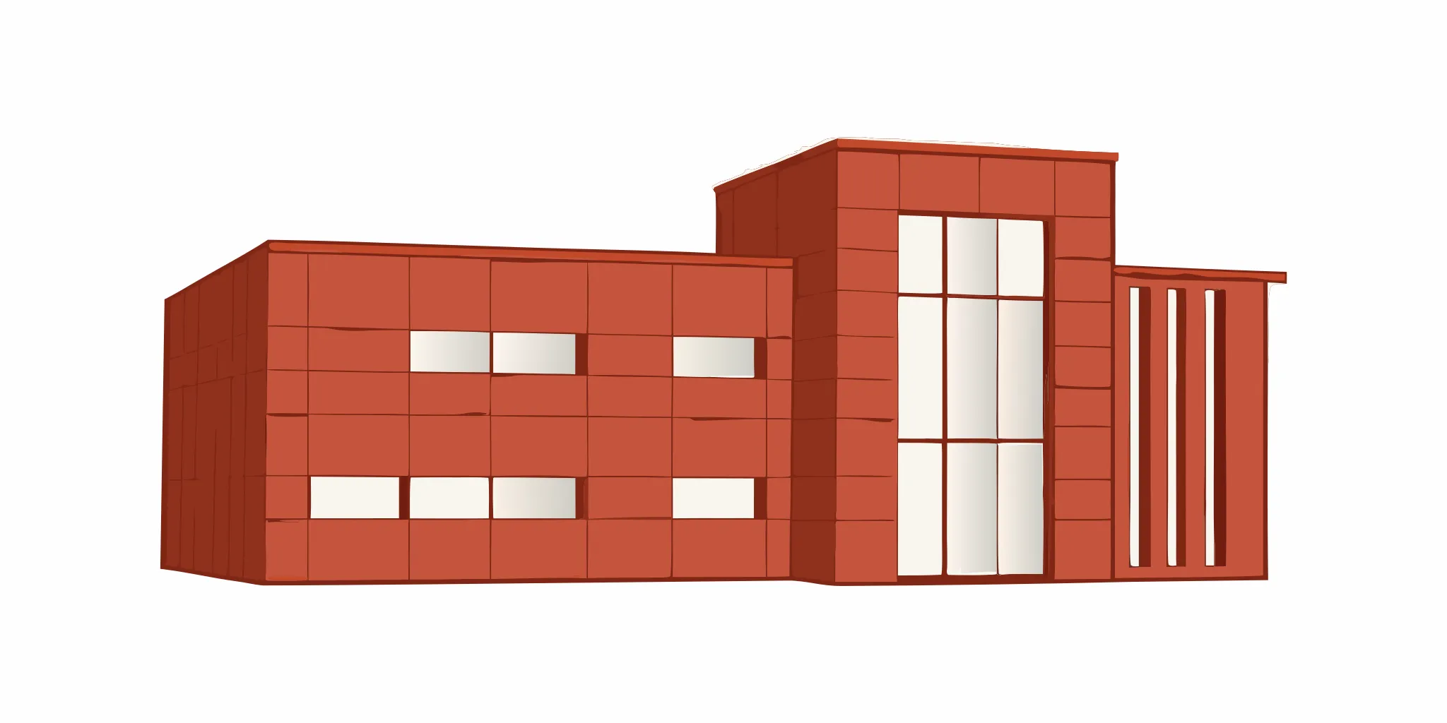 Modern commercial building facade with EIFS cladding and storefront windows in New Jersey