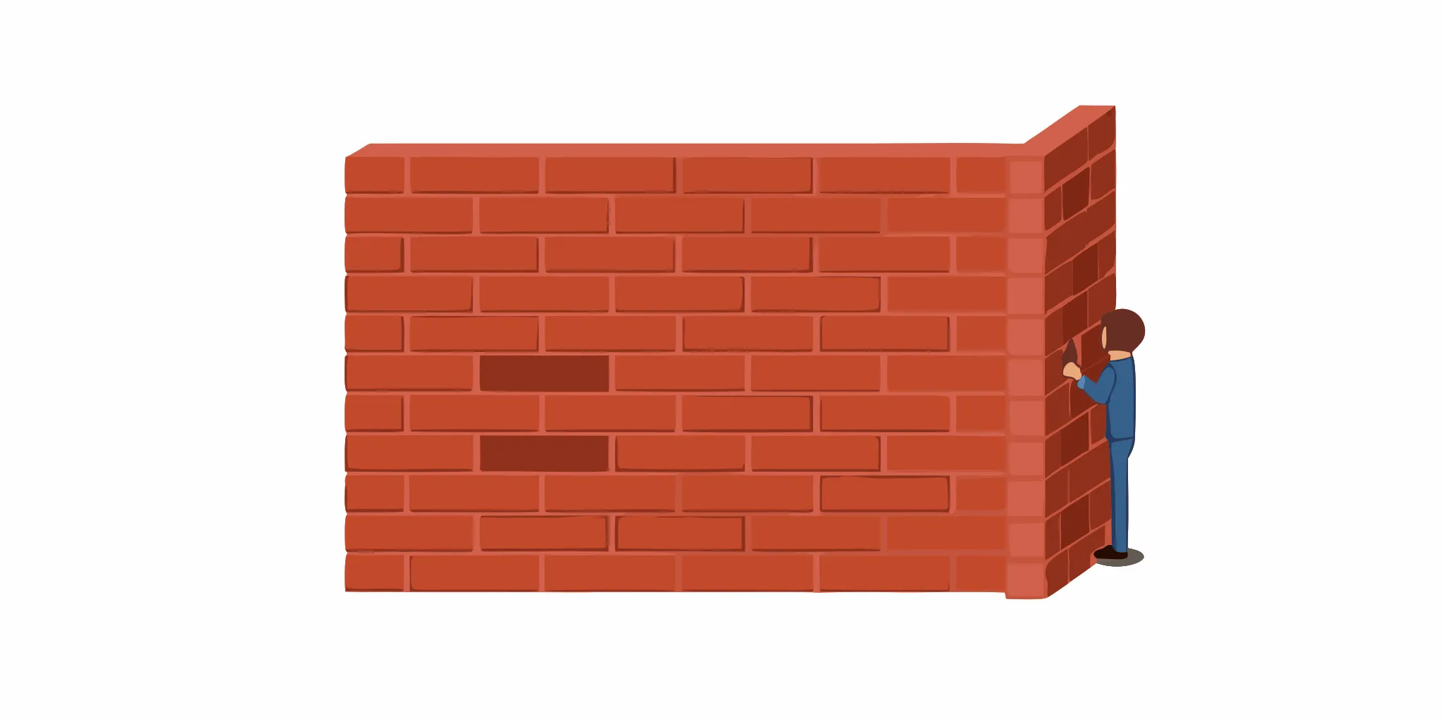 A professional contractor inspecting an exterior brick wall on a residential New Jersey home