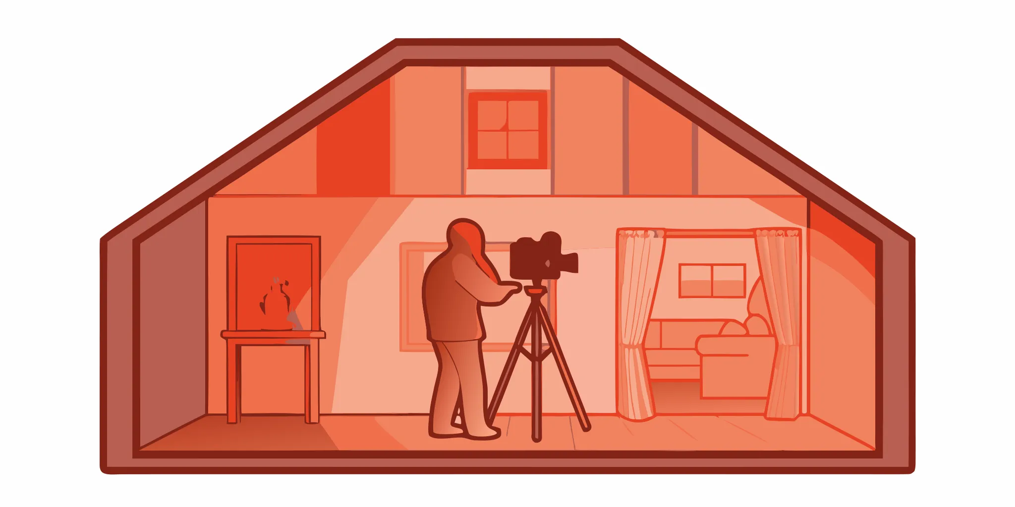 Home energy auditor conducting a blower door test with thermal imaging equipment in a New Jersey home