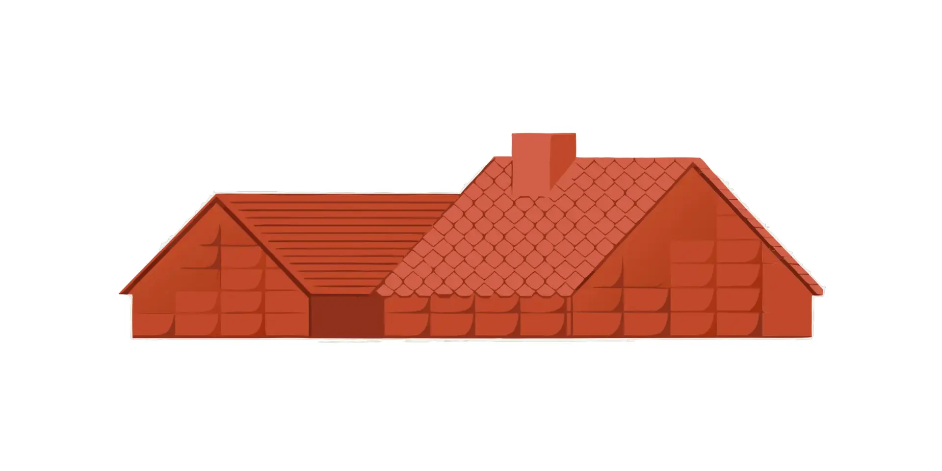 A house with a red roof used in a roof repair cost estimator.